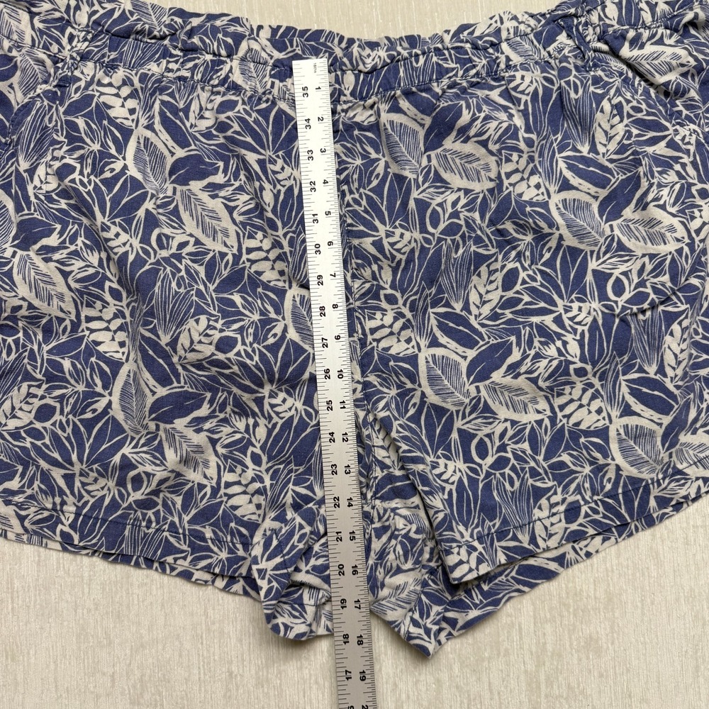 ANA New Approach Paperbag Shorts Linen Blend Women 3X Blue Floral Tropical Vaca - Picture 11 of 15